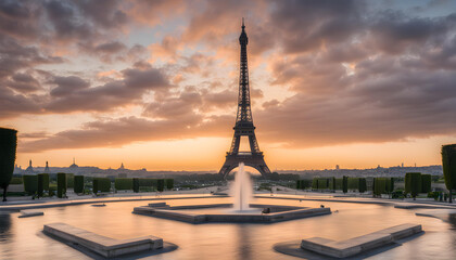 Wall Mural - eiffel tower city