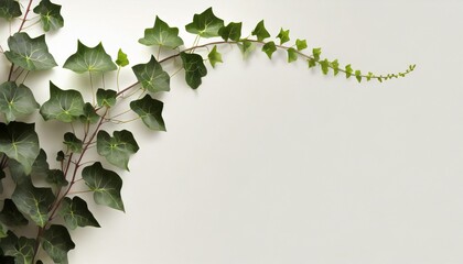 Wall Mural - curly ivy leaves isolated on light background