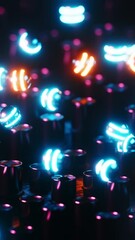 Sticker - Neon balls bouncing out of pipes. Vertical looped animation.