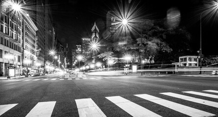 Sticker - chicago city skyline at night during summer