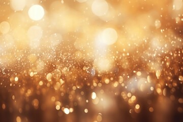 Wall Mural - Blurry gold background with beautiful bokeh lights. Perfect for adding a touch of elegance and sparkle to any design