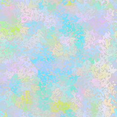 Leinwandbilder - Colored abstract wavy shapes seamless pattern. Vector pattern. Soft pastel colours