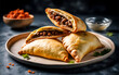 Capture the essence of Empanada in a mouthwatering food photography shot