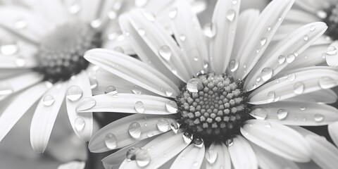 Canvas Print - A detailed view of a flower with sparkling water droplets. Perfect for nature enthusiasts and gardening websites