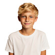 Portrait of a smiling young boy, isolated on transparent background