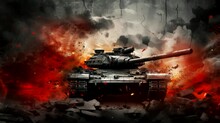 Cinematic War Tank Scene, 4k Animated Virtual Repeating Seamless