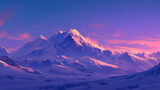 Fototapeta  - the Sierra Nevada Mountains, clear purple sky