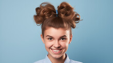 Teenager With A Cheeky Hairstyle And Funny Look