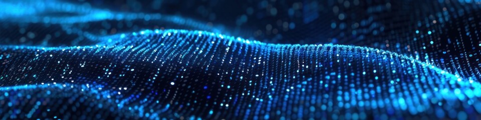 Futuristic coding concept in blue lights