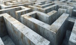 Creative abstract concrete maze background. Symbolizing the direction, the right path to success.