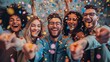 © ArtCookStudio - A Team of Happy Employees Celebrating a Business Triumph Amidst Confetti