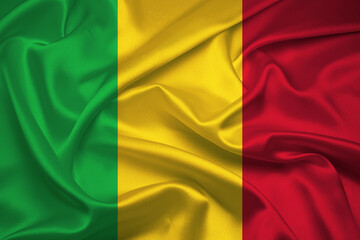 Wall Mural - Flag Of Mali, Mali flag, National flag of Mali. fabric and texture flag of Mali.