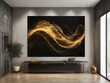 golden fiery curving line on a noble black background