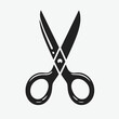 Scissors vector drawn professional pair of scissors for cutting hair Scissoring and crafting Vector drawing isolated on a background
