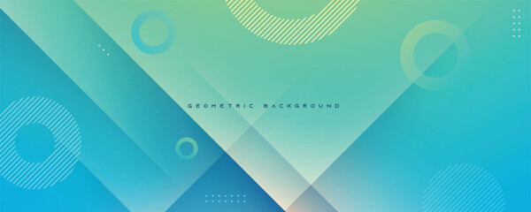 Wall Mural - abstract gradient green tosca geometric shapes background