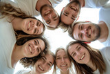 Fototapeta  - Circle of Friendship: Smiling Group of Young Adults Taking a Selfie
