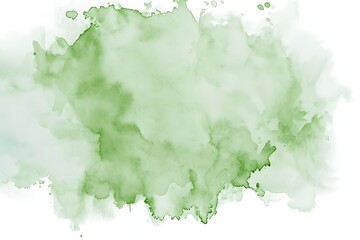 Wall Mural - Abstract green color painting watercolor splashes , isolated on transparent background.