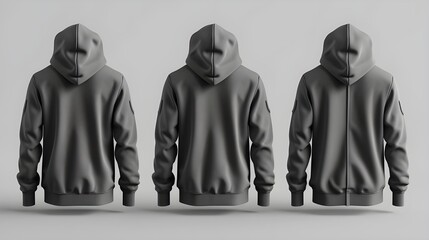 Hoodies, UP, White, 3D render Full Zipper Blank male hoodie sweatshirt long sleeve, men's