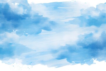 Wall Mural -  watercolor blue sky background. watercolor background with clouds