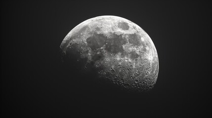 Wall Mural - space photography of the moon on a dim background.