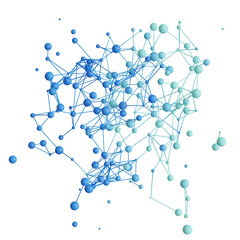 abstract connecting dots and lines. connection science and technology