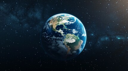 Wall Mural - earth from space pov, stars, hyper photorealistic