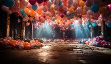 Fun, Colorful Balloons Illuminate The Joyful Birthday Celebration Generated By AI