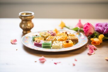 Wall Mural - assorted indian sweets on platter