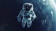 astronaut with spacesuit in space