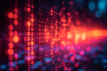 abstract view of programming code in multicolor background