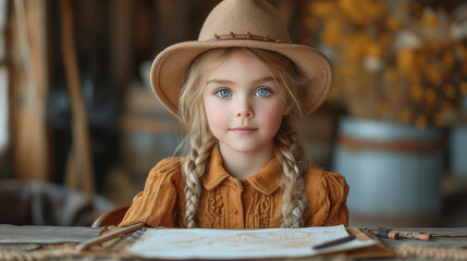 Poster - portrait of a person in a cowboy hat