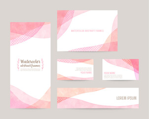 Wall Mural - card design templates. watercolor vector background (pink)