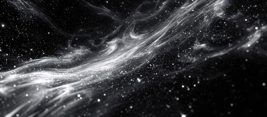 Wall Mural - 3d-rendered abstract background with monochrome gravitational wave-affected dark matter in space.