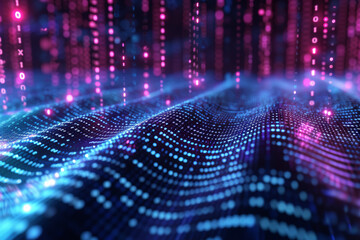 abstract technology background, binary code matrix, network hi-speed
