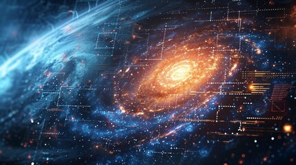 amazing spiral galaxy with physical signs and equations