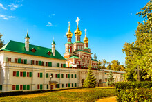 Inner Courtyard Of The Mother Of God Of Smolensk Novodevichy Convent In Moscow With The Intercession Church