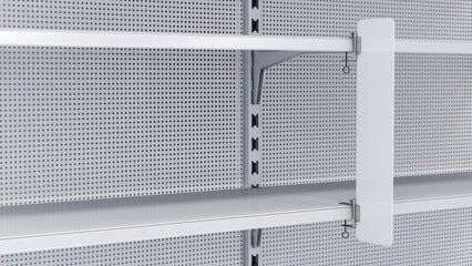 Supermarket shelf stopper, design template for mock up. 3d illustration