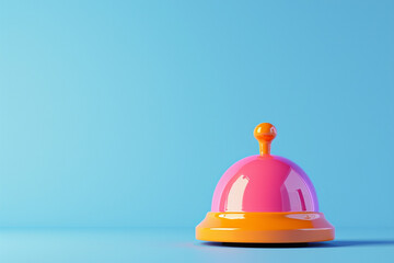 Sticker - Notification bell in social media concept in 3D illustration style on a colorful background