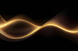 Abstract black background with yellow wave