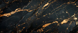 Fototapeta  - Close-up of luxurious black marble with natural golden veins, ideal for high-end design backgrounds.