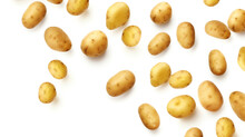 Falling Fresh Potatoes Isolated On Transparent Or White Background сreated With Generative Ai