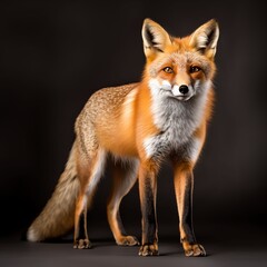 Wall Mural - a fox, studio light , isolated on white background