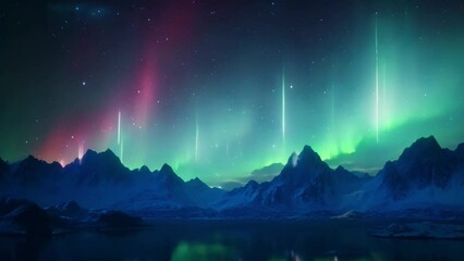 beautiful aurora at night footage 4k