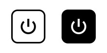 Square Power Button Icon Vector Illustration