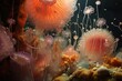 A mesmerizing photo capturing the beauty of a group of jellyfish swimming gracefully in an aquarium, Witness the immune system's fight against pathogens in stunning imagery, AI Generated