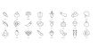 Vegetables icons set. Set of editable stroke icons.Vector set of Vegetables