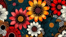 Flower Ivy Image, 2 Types Color Background, Ethnic Pattern Of African Textile Art, Hawaii Abstract Circle, Line And Point Image, Fashion Artwork For Print, Vector File