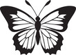 A black and white butterfly. Vector illustration for coloring pages or tattoos. An insect with wings