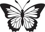 Fototapeta Konie - A black and white butterfly. Vector illustration for coloring pages or tattoos. An insect with wings