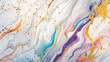 A swirling abstract marble pattern with vibrant hues and gold glitter accents